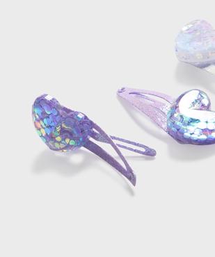 Barrettes cheveux clic-clac pailletées motifs coeurs fille (lot de 6) vue3 - GEMO (ACCESS) - GEMO
