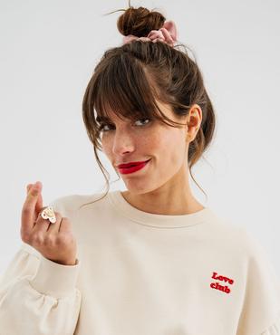 Sweat oversize avec manches froncées femme vue7 - GEMO(FEMME PAP) - GEMO