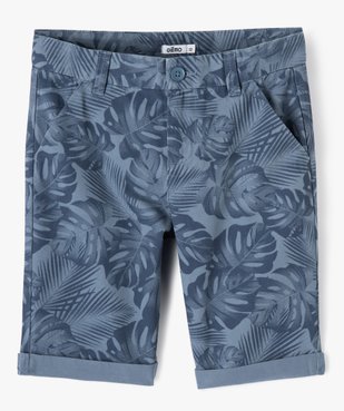 Bermuda coupe chino regular en coton imprimé garçon vue1 - GEMO (JUNIOR) - GEMO