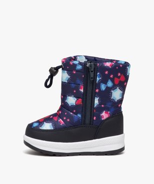 Après-skis fille fourrés à motifs et à zip vue3 - SANS MARQUE - GEMO