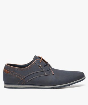 Derbies homme unis avec surpiqûres contrastées vue1 - GEMO(URBAIN) - GEMO