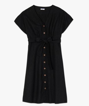 Robe femme boutonnée en lin/viscose vue4 - GEMO(FEMME PAP) - GEMO