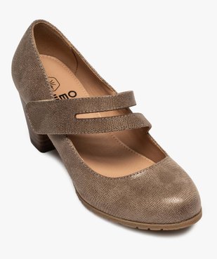 Escarpins femme confort à talon rainuré et bride scratch vue5 - GEMO(URBAIN) - GEMO
