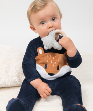 Pyjama bébé en velours avec ouverture devant vue6 - GEMO C4G BEBE - GEMO