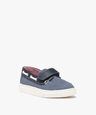 Chaussures bateau garçon en toile denim avec scratch vue2 - GEMO 4G GARCON - GEMO