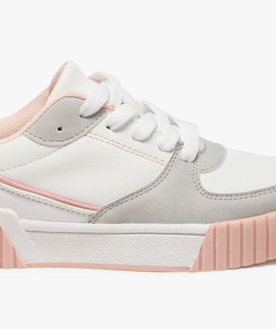 Tennis fille colorées à lacets avec semelle striée vue6 - GEMO (ENFANT) - GEMO