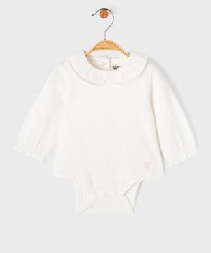 Body manches longues avec tee-shirt superposé bébé fille vue1 - GEMO 4G BEBE - GEMO