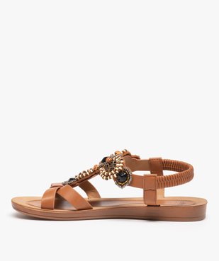 Sandales femme à talon plat et dessus multi-matières vue3 - GEMO (CASUAL) - GEMO