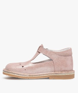 Babies fille à boucle dessus en cuir pailleté et motifs perforés vue3 - Nikesneakers (ENFANT) - Nikesneakers