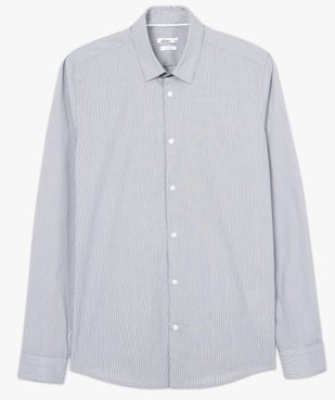 Chemise homme rayée coupe slim en coton stretch vue4 - GEMO (HOMME) - GEMO