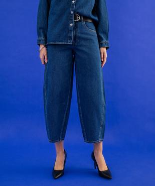 Jean barrel en denim de coton femme vue3 - GEMO 4G FEMME - GEMO