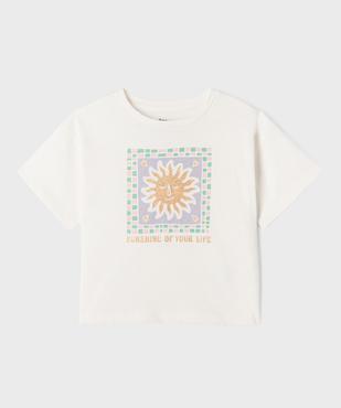 Tee-shirt manches courtes en jersey de coton à motif fille vue2 - GEMO 4G FILLE - GEMO
