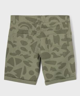 Bermuda en coton twill imprimé à revers garçon vue3 - GEMO 4G GARCON - GEMO