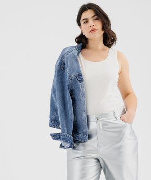 Débardeur femme grande taille uni en coton extensible vue6 - GEMO 4G GT - GEMO