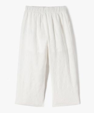 Pantalon large en dentelle extensible fille vue3 - GEMO (ENFANT) - GEMO