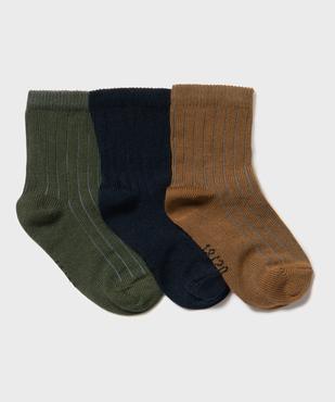 Chaussettes tige haute en maille côtelée bébé garçon (lot de 3) vue1 - GEMO 4G BEBE - GEMO