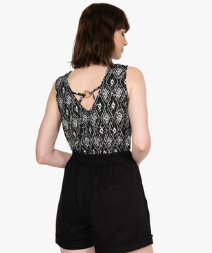 Débardeur femme à motifs géométriques et dos original vue3 - GEMO(FEMME PAP) - GEMO