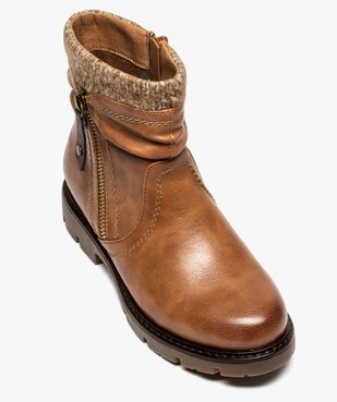 Boots fille à col en maille et semelle crantée vue5 - GEMO (ENFANT) - GEMO