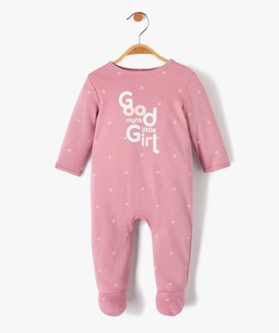Pyjama bébé fille à motifs étoiles et fermeture pont-dos vue1 - GEMO(BB COUCHE) - GEMO