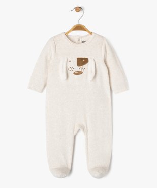 Pyjama en velours avec motif chien bébé garçon vue1 - GEMO 4G BEBE - GEMO