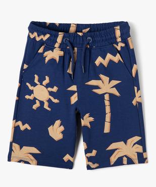 Bermuda en maille à taille élastique imprimé garon vue1 - GEMO (ENFANT) - GEMO