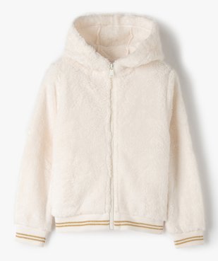 Sweat fille zippé en maille peluche vue1 - GEMO (ENFANT) - GEMO