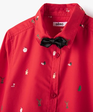 Chemise garçon spéciale Noël avec nœud papillon amovible vue3 - GEMO (ENFANT) - GEMO