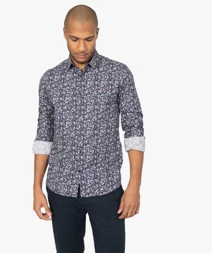 Chemise homme cintrée à fleurs vue1 - GEMO (HOMME) - GEMO