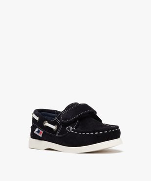 Chaussures bateau garçon dessus cuir à fermeture scratch Dessus cuir retourné uni vue2 - Nikesneakers (ENFANT) - Nikesneakers