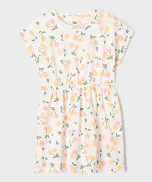 Robe à manches courtes imprimée en coton fille vue1 - GEMO 4G FILLE - GEMO