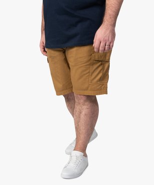 Bermuda homme en toile unie avec poche à rabat vue1 - GEMO (G TAILLE) - GEMO