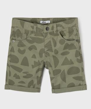 Bermuda en coton twill imprimé à revers garçon vue1 - GEMO 4G GARCON - GEMO