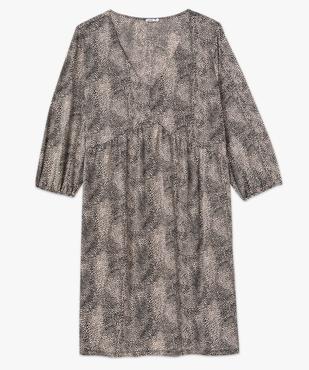 Robe manches 3/4 en maille fluide imprimée femme grande taille vue4 - GEMO (G TAILLE) - GEMO