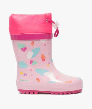 Bottes de pluie bébé fille imprimées à col étanche vue1 - GEMO(BEBE DEBT) - GEMO