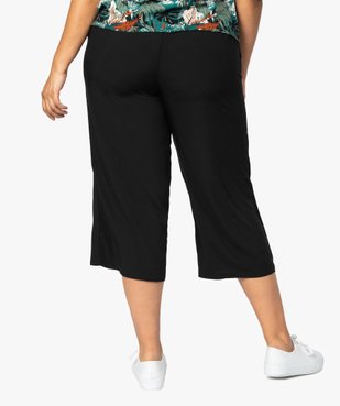 Pantalon femme grande taille en toile unie coupe ample vue3 - GEMO(FEMME PAP) - GEMO