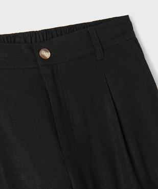 Pantalon large à pinces en lin et viscose fille vue2 - GEMO 4G FILLE - GEMO