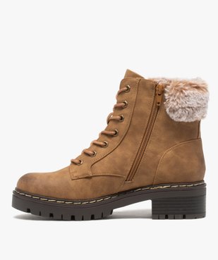 Boots fourrées femme à col rembourré et semelle crantée vue4 - GEMO (CASUAL) - GEMO