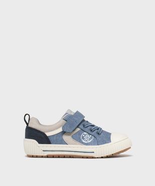 Baskets à scratch aspect toile denim garçon - Gepy vue1 - GEPY - GEMO