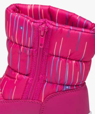 Après-ski fille fourrés à zip avec imprimé vecteurs vue6 - SANS MARQUE - GEMO