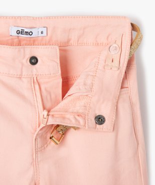 Pantacourt fille en toile avec ceinture pailletée vue2 - GEMO (ENFANT) - GEMO