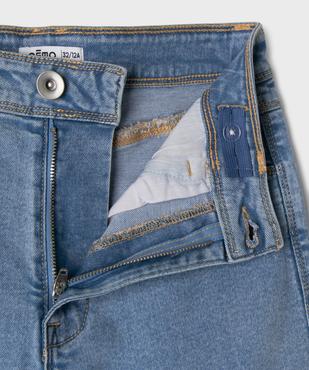 Short en toile denim avec taille haute ajustable fille vue2 - GEMO (JUNIOR) - GEMO