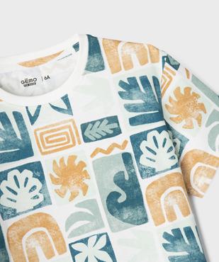 Tee-shirt manches courtes en jersey de coton imprimé all over garçon vue2 - GEMO 4G GARCON - GEMO