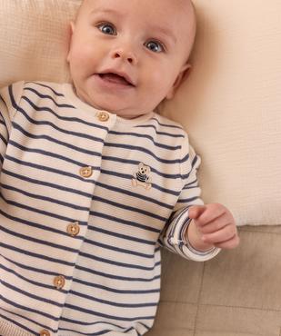 Gilet brassière rayé en coton bébé garçon - LuluCastagnette vue5 - LULU CASTAGNETTE GEMO FOR GOOD - GEMO
