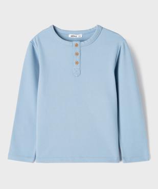 Tee-shirt manches longues chaud col tunisien garçon vue1 - GEMO (ENFANT) - GEMO