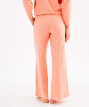 Bas de pyjama large en maille côtelée extra douce femme vue4 - GEMO 4G FEMME - GEMO