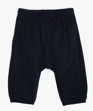 Pantalon bébé confort en lange 100% coton biologique vue3 - GEMO C4G BEBE - GEMO