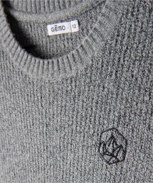 Pull garçon en maille chinée vue3 - GEMO (ENFANT) - GEMO