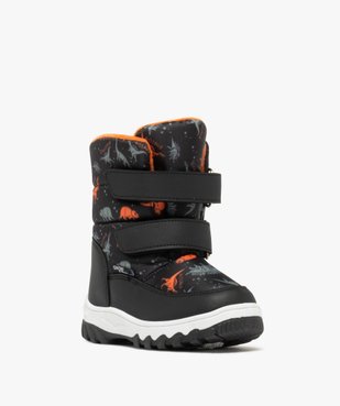 Après-skis garçon avec double scratch et semelle crantée motif dinosaure vue2 - ATHLETIC - GEMO