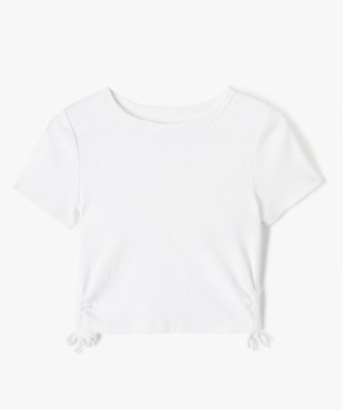 Tee-shirt fille à manches courtes avec liens sur les côtés vue1 - GEMO (JUNIOR) - GEMO