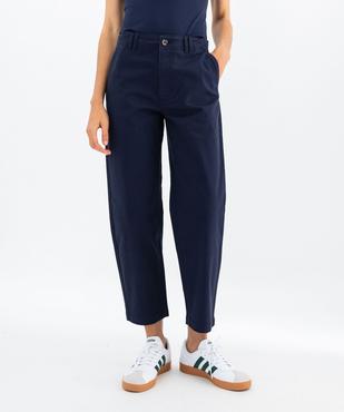Pantalon en coton stretch coupe carotte femme vue1 - GEMO 4G FEMME - GEMO
